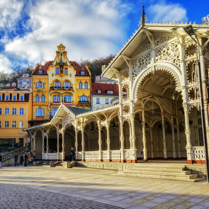 Carlsbad, the famous spa city in western Bohemia, very popular tourist destination in Czech Republic